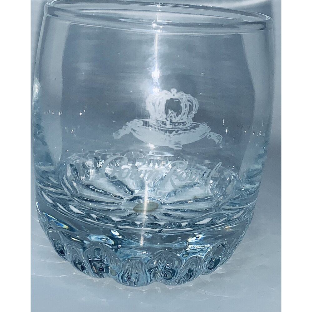 Crown Royal Old Fashioned Rocks Lowball Glass Etched Logo Label Made in Turkey